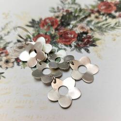 długie wiszące kolczyki z kwiatami ze srebra - Kolczyki - Biżuteria