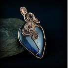 Wisiory wire wrapping,miedziany wisior,labradoryt