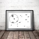 Ilustracje, rysunki, fotografia Pełnia księżyca,nowoczesna grafika,na ścianę
