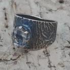 Pierścionki Diament Herkimer na surowo pierścionek srebrny