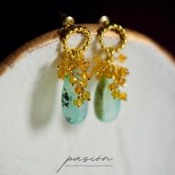 eleganckie kolczyki z Opalami i Cytrynami - Kolczyki - Biżuteria