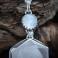 Naszyjniki srebrny wisior z kryształem górskim,lodowy