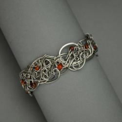 szeroka bransoleta,bransoleta,agat,wire wrapping - Bransoletki - Biżuteria