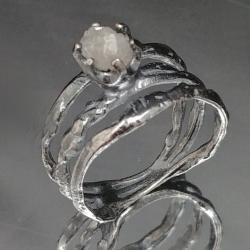 pierścionek surowy diament,zaręczynowy,inny - Pierścionki - Biżuteria