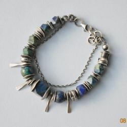 bransoletka,srebro,lapis lazuli - Bransoletki - Biżuteria