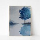 Obrazy nowoczesny minimalistyczny obraz,Niebieskie drzewa