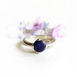 lapis lazuli,klasyczny srebrny pierścionek - Pierścionki - Biżuteria