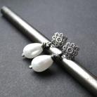 Kolczyki eleganckie kolczyki w stylu retro srebro,perły