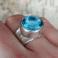 Pierścionki królewski pierścień z topazem,błękitny,srebro