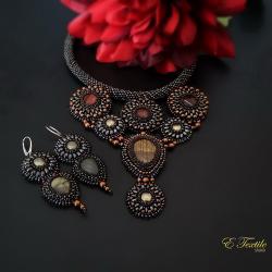 haft koralikowy,ekskluzywny,elegancki - Komplety - Biżuteria