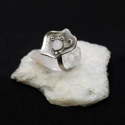 pierścionek,ze srebra,z kamieniem księżycowym - Pierścionki - Biżuteria