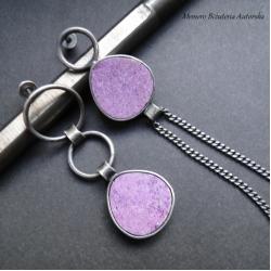 srebro,purpuryt,długie,asymetryczne - Kolczyki - Biżuteria