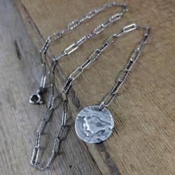 prosty,minimalistyczny srebrny naszyjnik - Naszyjniki - Biżuteria