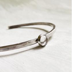 bransoletka srebrna minimalistyczna kryształ górsk - Bransoletki - Biżuteria