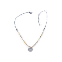 naszyjnik z drobnymi kamieniami,zielony labrador - Naszyjniki - Biżuteria