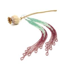 koralikowe kolczyki z frędzlami do ramion - Kolczyki - Biżuteria
