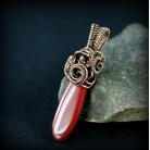 Wisiory wire wrapping,miedziany wisior,jaspis