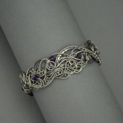 szeroka bransoletka,bransoleta,agat,wire wrapping - Bransoletki - Biżuteria