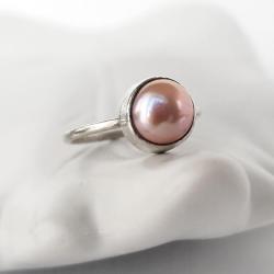 pierścionek srebrny,perła słodkowodna,boho - Pierścionki - Biżuteria