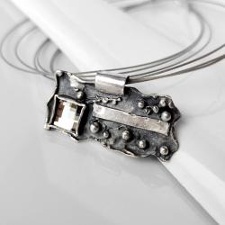 naszyjnik srebrny,Swarovski,metaloplastyka - Naszyjniki - Biżuteria
