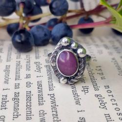 pierścionek z rubinem,rubin i srebro - Pierścionki - Biżuteria