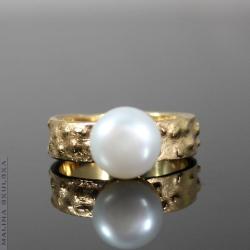 perła,regulowany,surowy,oryginalny - Pierścionki - Biżuteria