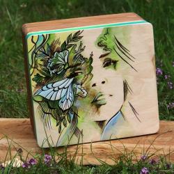 kobieta,motyl,ilustracja - Pudełka - Wyposażenie wnętrz