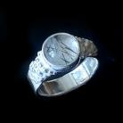 Pierścionki kwarc turmalinowy,srebrny pierścionek