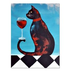 kot obraz,obraz ręcznie malowany kot - Obrazy - Wyposażenie wnętrz