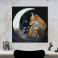 Obrazy lis,sowa,księżyc,malowany