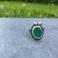 Pierścionki Delikatny pierścionek z zielonym onyksem