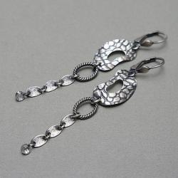 wiszące,długie srebrne kolczyki - Kolczyki - Biżuteria