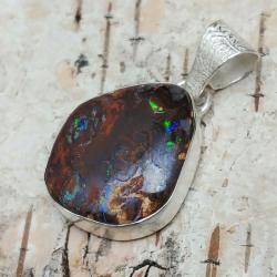 Wisior z boulder opalem,srebro - Wisiory - Biżuteria