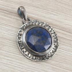 lapis lazuli i srebro - lapis lazuli wisior - Wisiory - Biżuteria