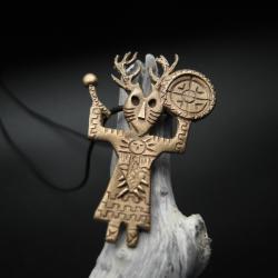 etniczny wisior szaman,biżuteria,brąz,,fiann - Wisiory - Biżuteria