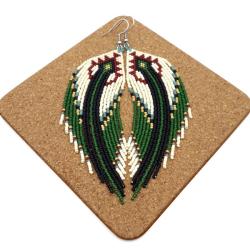 kolczyki indiańskie,zielone,długie i okazałe - Kolczyki - Biżuteria