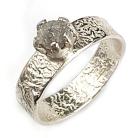 Pierścionki surowy diament,diamentowy,srebrny pierścionek