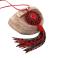 Wisiory czerwony wisior,z chwostem,haft koralikowy