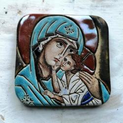 Matka Boża Eleusa,ikona ceramiczna,Maryja - Ceramika i szkło - Wyposażenie wnętrz