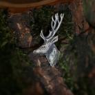 Broszki jeleń,Srebrna broszka pin z jeleniem