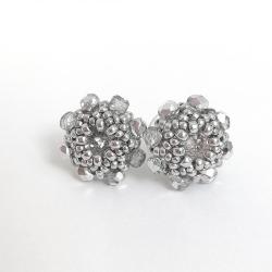 Kolczyki Kwiatuszki Crystal sztyfty srebrne - Kolczyki - Biżuteria