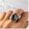 Pierścionki srebrny pierścionek z onyksem,mroczny,surowy