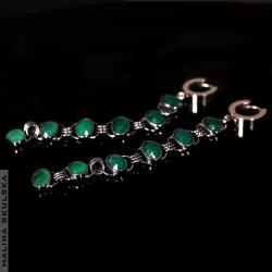kolczyki zielony agat,efektowne,wieczorowe,długie - Kolczyki - Biżuteria