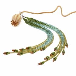 długie wąskie lekkie zielone kolczyki - Kolczyki - Biżuteria