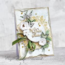 ślub,kartka,rustykalna,kwiaty - Kartki okolicznościowe - Akcesoria
