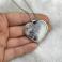 Naszyjniki Serce ametyst z kwarcem,srebrny naszyjnik