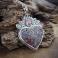 Naszyjniki srebrny,wisior,w kształcie serca,z rubelitem