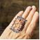 Pierścionki srebrny regulowany pierścionek z agatem crazy lace
