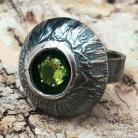 Pierścionki oliwin,srebrny zielony pierścionek z oczkiem