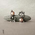 Kolczyki kolczyki srebrne,sztyfty z perłami,metaloplastyk